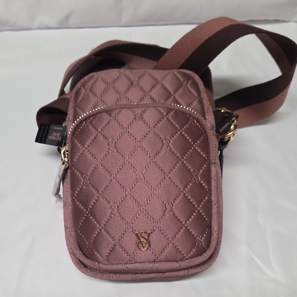 VS Quilted Crossbody Bag with Gold Logo